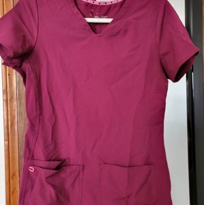Burgundy heartsoul scrub top